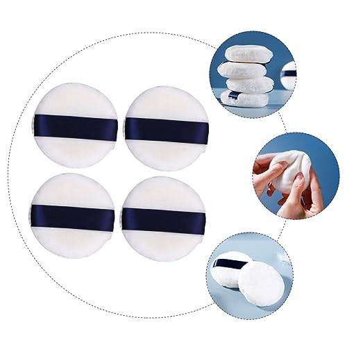 Healvian 4 Stück Puderquasten mit Schleife Weiche Runde Make up Schwämme für Losen und Kompakten Puder Hautfreundliche Kosmetikpuffs für Frauen und Mädchen Langlebig und Hautschonend von Healvian