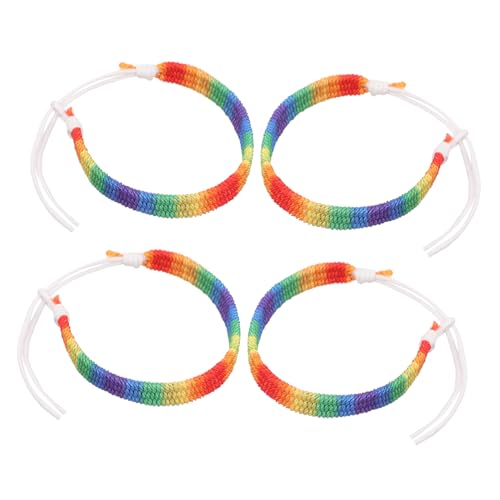 Healvian 4stücke Geflochtene Regenbogenarmbänder Handgefertigte Lgbt Freundschaftsarmbänder Für Männer Und Frauen Verstellbare Woven Wristbands Stilvolle Armbänder Für von Healvian