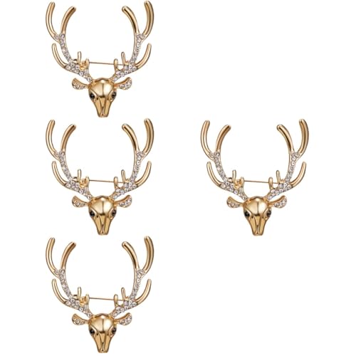 Healvian 4 Stück Rhinestone Reh Brosche Tier Broschen Pin für Kleidung Stilvolles Accessoire für Männer und Frauen Glänzend Langlebig und Elegant für Besondere Anlässe von Healvian