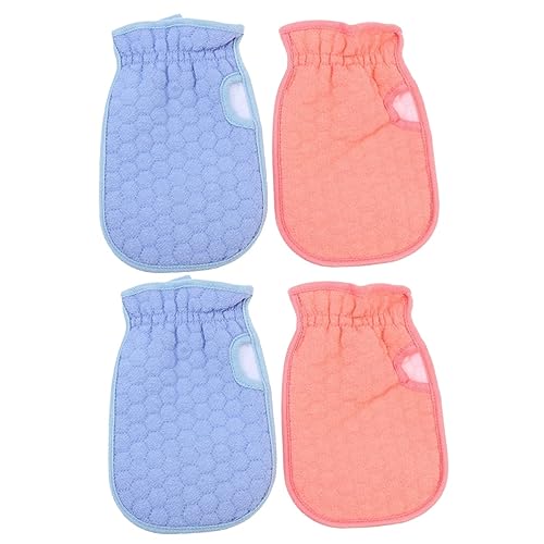 Healvian 4 Stück Peeling-Handschuhe für den Rücken exfoliating glove exfoliate gloves Luffa-Handschuhe Peeling-Badehandschuhe Wäscher Badetuch kreative Duschhandschuhe praktische Handschuhe von Healvian