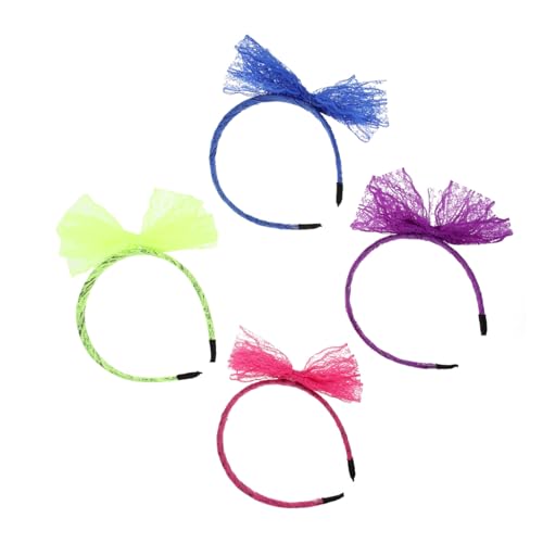 Healvian 4stücke Große Schleifen-stirnbänder Für Damen Elegante Haarschmuck Mit Spitzen-design Vielseitig Einsetzbar Für Partys Und Alltagslooks Neongrün von Healvian