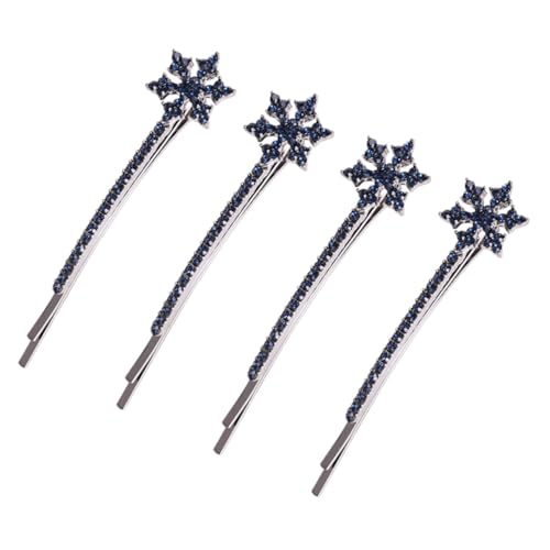 Healvian 4 Stück Schneeflocken Haarspangen Haarclips Dekorativ Festlich für Frauen Weihnachten Alltag Party Hochwertige Rutschfeste Haarschmuck Accessoires von Healvian
