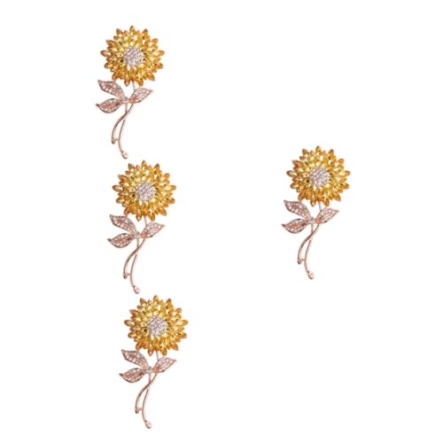 Healvian 4 Stück Sonnenblumen Brosche Legierung Anstecknadel für Kleidung Hüte Schals Langlebige Stilvolle Dekoration für Frauen Männer für Besondere Anlässe von Healvian