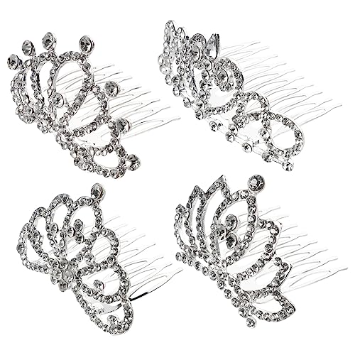 Healvian 4stücke Kronen Mit Kamm Aus Legierung Und Strass Für Mädchen Kinderkopfschmuck Als Party Favors Und Foto-accessoire Schickes Design Für Geburtstagsfeier Und von Healvian