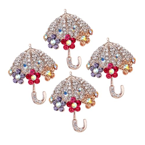 Healvian 4 Stück Strass Regenschirm Broschen aus Funkelnde Anstecknadeln für Damenkleidung Stilvolle Schmuckakzente für Kleider Mäntel und Schals bei Festlichen Anlässen von Healvian