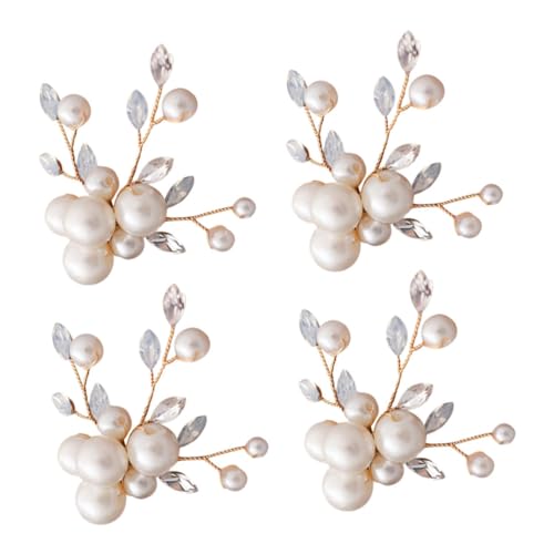 Healvian 4 Stück Teiliges Abnehmbare Perlen Schuhclips Damen High Heels Schuhschmuck Verstellbar Stil Hochzeit Braut Sandalen Taschen Dekoration Zubehör von Healvian