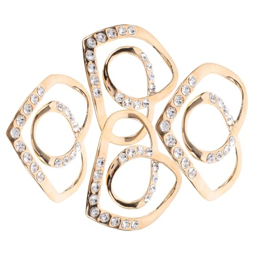 Healvian 4 Stück Teiliges Antirutschige Schalring clips aus Zinklegierung mit Strass Knotendesign Vielseitig für Sommer t shirts und Oberteile Modische Hemdclip befestigung von Healvian