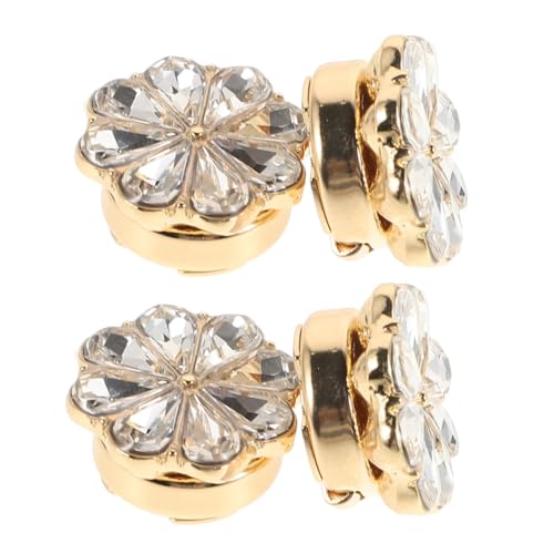 Healvian 4 Stück Teiliges Blumen Manschettenknöpfe aus Langlebiger Legierung mit Strassbesatz Elegante Knopfabdeckungen für Damen Hemden und Kleider Geeignet für Festliche Anlässe von Healvian