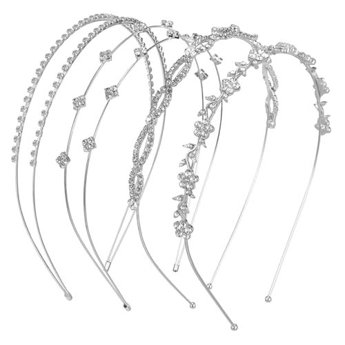 Healvian 4 Stück Teiliges Braut stirnband aus Metall mit Funkelnden Strasssteinen und Perlen Leichtes Angenehmes Design Zeitloser Haarschmuck für Hochzeit Festival und Festliche Anlässe von Healvian