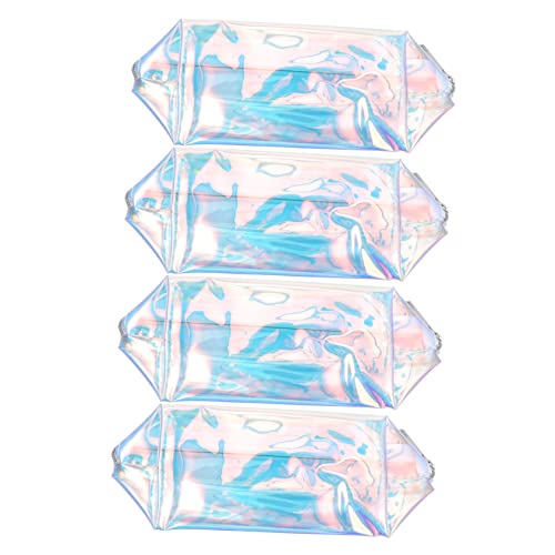 Healvian 4 Stück Teiliges Bunte PVC Kosmetiktaschen Tragbar für Zuhause und Reise Leichte Make Up Aufbewahrungstasche Vielseitig Einsetzbar für Damen von Healvian