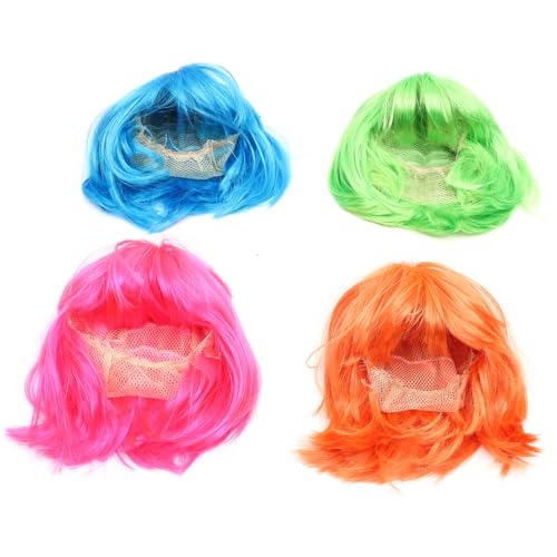 Healvian 4 Stück Teiliges Bunte Partyperücken Stil Cosplay Perücken für Fasching Maskerade Unisex Leicht und Tragbar für Kostümpartys Karneval Halloween Healvian 4 Stück Teiliges Bunte Partyperücken Stil Cosplay Perücken für Fasching Maskerade Unisex Leicht und Tragbar für Kostümpartys Karneval Halloween von Healvian
