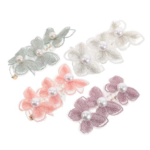 Healvian 4 Stück Teiliges Butterfly Spiral Telefonkordel Haargummis mit Perlen Elastische Telefonkabel Haarbänder in Bunten Farben Schonend für Haare Sicherer für Damen und Mädchen von Healvian