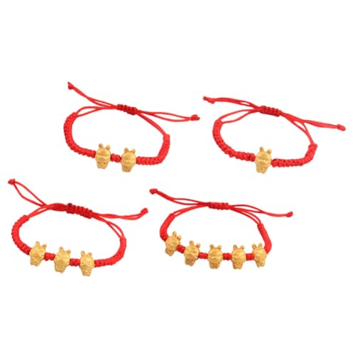 Healvian 4 Stück Verstellbares Geflochtenes Kaninchen Charm Armband Seil Chinesisches Neujahrsarmband für Damen und Herren für Glück und Wohlstand Healvian 4 Stück Verstellbares Geflochtenes Kaninchen Charm Armband Seil Chinesisches Neujahrsarmband für Damen und Herren für Glück und Wohlstand von Healvian