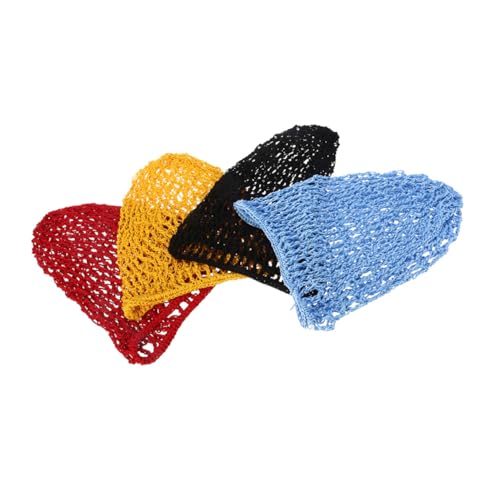 Healvian 4 Stück Teiliges Gehäkeltes Haarnetz aus Rayon Atmungsaktives Leichtes Mesh Haarnetz Komfortabel und Strapazierfähig Geeignet für Damen zur Haarfixierung bei Alltag und Freizeit von Healvian
