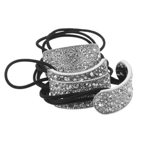 Healvian 4 Stück Teiliges Glitzernde Haarbänder Pferdeschwanzhalter Elastische Bling Haargummis Damen Schmuck für Party Hochzeit Reise von Healvian