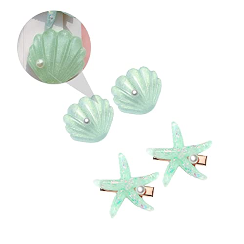 Healvian 4 Stück Teiliges Haarklammer mit Perlenverzierung Muschel und Seestern Design Haarspangen für Damen und Mädchen Eleganter Haarschmuck für Alltag Party und Urlaub von Healvian