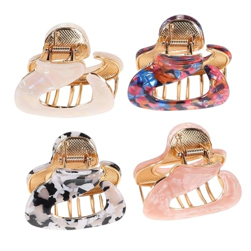 Healvian 4 Stück Teiliges Haarklammern Schlangendesign aus Robustem Metall und Acetat Rutschfeste Haarklammern mit Sicherem für Dickes und Dünnes Haar Haarspangen für Damen und Mädchen von Healvian