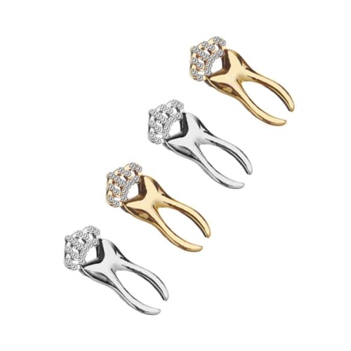 Healvian 4 Stück Teiliges Krone Broschen mit funkelndem Design Mini Anstecknadeln aus Legierung Gold Silberfarben Modische Schmuck accessoires für Kleidung Jacken Geschenkideen von Healvian