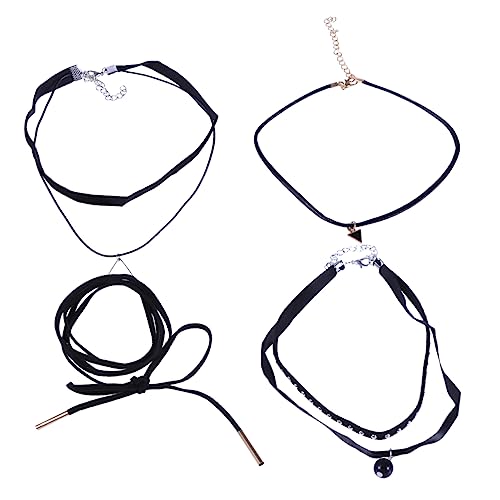 Healvian 4 Stück Teiliges Lace Choker Set für Frauen Teenager Verstellbare Halskette mit Einzigartigem Modischer Schmuck für Besondere Anlässe Alltagslooks von Healvian