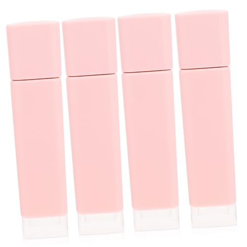 Healvian 4 Stück Teiliges Lippenbalsam Tuben Transparente Quadratische Nachfüllbare Lipgloss Behälter aus Kunststoff mit Fest Schließendem Deckel Kompakt und Leicht für Damen von Healvian