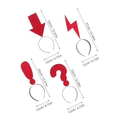 Healvian 4 Stück Teiliges Lustiger Symbol Haarreifen mit Roten Pfeilen und Satzzeichen Auffällige Party Haarbänder für Frauen und Verspielte Festaccessoires für Feiern und Fotos von Healvian