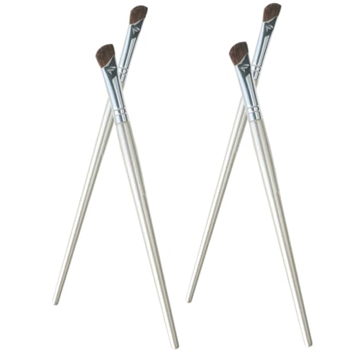 Healvian 4 Stück Teiliges Make Up Pinselset Gesichtskonturierung Lidschatten und Nasenschattenpinsel mit Weichen Feinen Borsten für Präzises Verblenden und Highlighting Geeignet für von Healvian