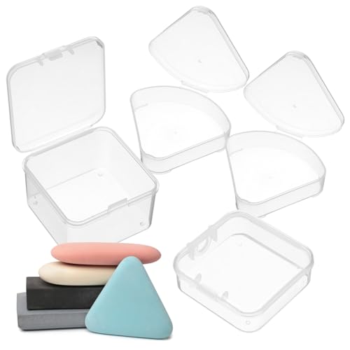 Healvian 4 Stück Teiliges Makeup Schwamm Box Kleine Kosmetik Schwammhalter Tragbare Puderquaste Aufbewahrungsboxen Für Frauen Makeup Schwamm Organizer Für Reisen Und Zuhause von Healvian