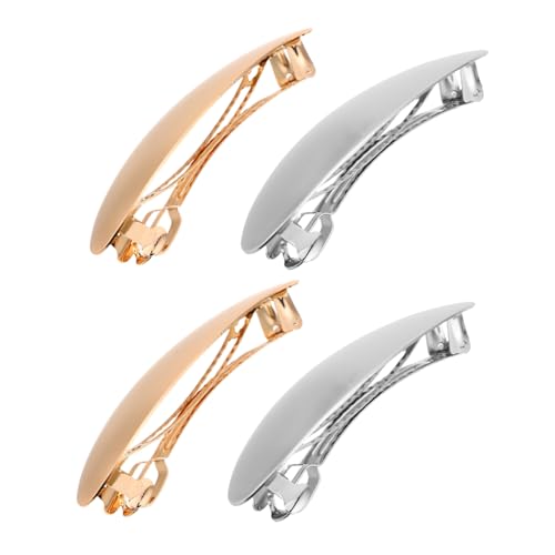Healvian 4 Stück Teiliges Metall Haarspangen Oval French Clips mit Breitem Design für Festen Druckreduzierend und Langlebig Haarklammern für Damen bei Hochzeit Party und Alltag von Healvian