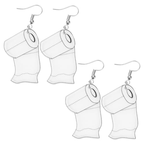 Healvian 4 Stück Teiliges Ohrhänger Toilettenpapier Design Leichte Kreative Ohrringe Damen Modischer Schmuck und für Alltag und von Healvian