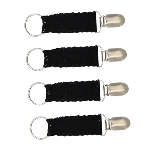 Healvian 4 Stück Teiliges Schwarze Reise Hutclips mit Spitzenmuster Multifunktionale Taschen und Sonnenhutklammern für Damen Praktische Befestigung für Outdoor und Alltag von Healvian