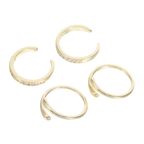 Healvian 4 Stück Teiliges Set Verstellbare Zehenringe für Damen Offene Fußringe mit Glatter Oberfläche Langlebig und Verblassungsresistent Modischer Schmuck für Sommer und Strandurlaub von Healvian
