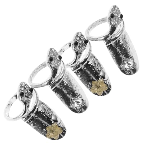 Healvian 4 Stück Teiliges Snake Nail Ringe für Frauen Fingernägel Schmuck Leichtes und Haltbares Design Sicherem Legierungsmaterial Zufällige Farbe Zufällige Farbe Healvian 4 Stück Teiliges Snake Nail Ringe für Frauen Fingernägel Schmuck Leichtes und Haltbares Design Sicherem Legierungsmaterial Zufällige Farbe Zufällige Farbe von Healvian