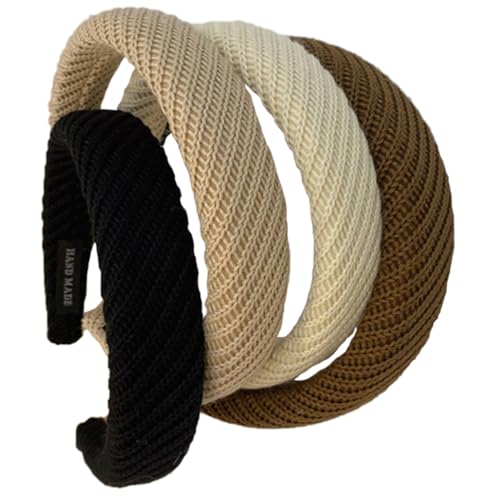 Healvian 4 Stück Teiliges Stoff Haarbänder aus Weichem Lammfellimitat Minimalistisches Design Hautfreundlich Leicht für Damen und Mädchen Geeignet zum Fixieren der Haare bei Alltag und von Healvian
