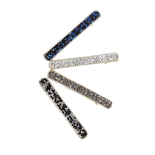 Healvian 4 Stück Teiliges Strass Haarklammern in Weiß Blau Schwarz Bobby Pins mit Langlebigem Material Modischer Haarschmuck für Damen und Mädchen Vielseitige Haarspangen für Alltag und von Healvian