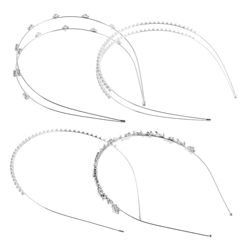 Healvian 4 Stück Teiliges Strass Haarreif Damen mit Romantischem Blumen prägung Funkelndes Glitzer haarband für Hochzeit Braut Tiara Eleganter Haarschmuck für Frauen und Mädchen von Healvian