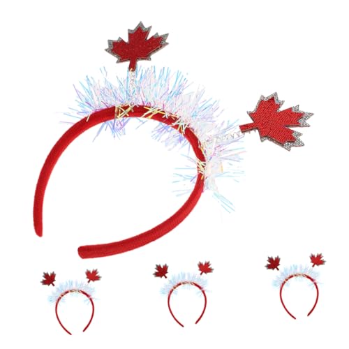 Healvian 4 Stück Teiliges Tag Haarschmuck mit Glitzer und Herbst Ahornblättern für Erntedankfest Feierlichkeiten und Party Dekoration von Healvian