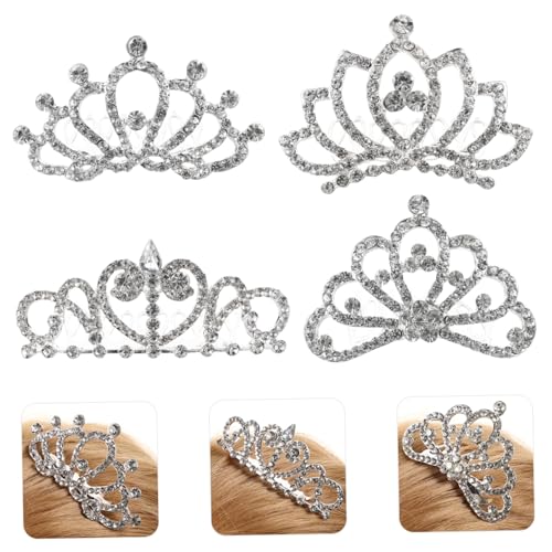 Healvian 4 Stück Teiliges Tiara Haarclip mit Strasssteinen Glitzernde Haarschmuck Kronen als Geburtstagskrone und Party Gastgeschenke für Mädchen Healvian 4 Stück Teiliges Tiara Haarclip mit Strasssteinen Glitzernde Haarschmuck Kronen als Geburtstagskrone und Party Gastgeschenke für Mädchen von Healvian