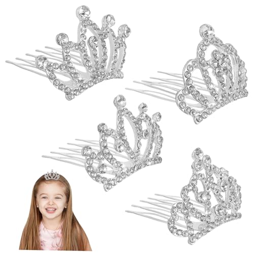 Healvian 4 Stück Teiliges Tiara Haarkamm für Mädchen Krone mit Funkelnden Strasssteinen Leichter Haarschmuck für Geburtstag Party und Festliche Anlässe Silberfarben Healvian 4 Stück Teiliges Tiara Haarkamm für Mädchen Krone mit Funkelnden Strasssteinen Leichter Haarschmuck für Geburtstag Party und Festliche Anlässe Silberfarben von Healvian