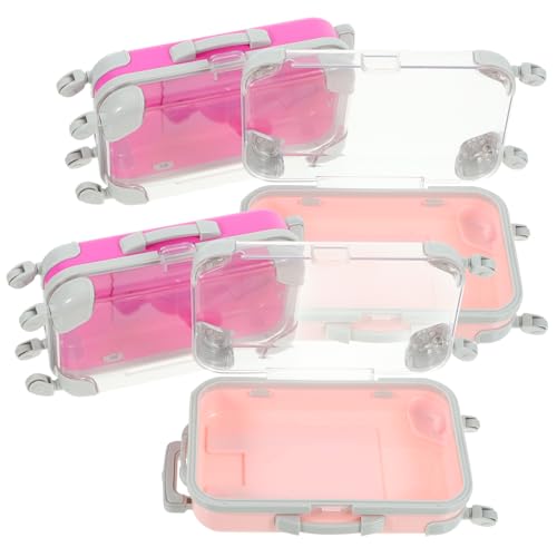 Healvian 4 Stück Teiliges Tragbares Make Up Reise Kleiner Kosmetikkoffer aus Robustem Multifunktionaler Makeup Organizer für Pinsel und Kosmetik Praktisches Aufbewahrungsetui für Damen von Healvian