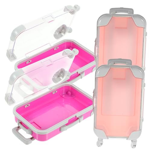 Healvian 4 Stück Teiliges Tragbares Wimpern Aufbewahrungsset Makeup Organizer Reise Make Up Box für Falsche Wimpern Kompakt Robust Rosa und Kleine Kosmetiktasche von Healvian