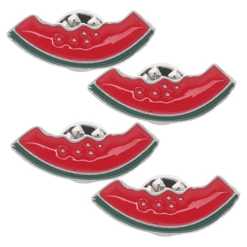 Healvian 4 Stück Teiliges Wassermelonen Emaille Broschen Niedliche Cartoonartige Anstecknadeln Leichter Zinklegierung Dekorative Pins für Pullover Taschen Hüte Sommerliches Accessoire für von Healvian
