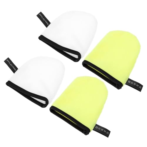 Healvian 4 Stück Teiliges Weiche Gesichtsreinigungshandschuhe Doppelseitig Exfolierend Make Up Entferner für Hauttypen Sanft und Saugfähig Wiederverwendbare Beauty Zufällige Farbe von Healvian