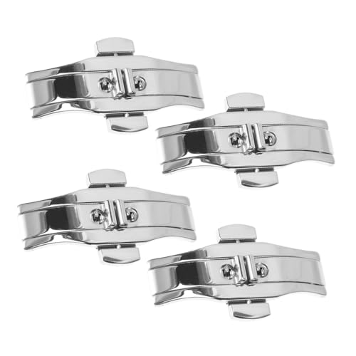Healvian 4 Stück Uhrenverschluss Schnallenverschlüsse Für Uhrenarmbänder Faltschließe Für Uhrenarmbänder Uhrenarmband Schnallen Uhren Faltschließe Uhrenverschlüsse Silber von Healvian