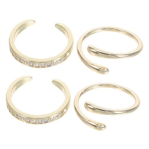 Healvian 4 Stück Verstellbare Boho Fußringe für Damen mit Funkelnden Strasssteinen Offene Zehenringe Leichtes Atmungsaktives Schmuckset für Sommer Strandurlaub und Stilbewusste Füße von Healvian