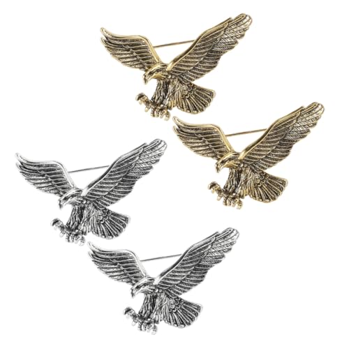 Healvian 4stücke Teiliges Vintage Adler Brosche Für Männer Anstecker Elegantes Zubehör Für Anzüge Hüte Und Cardigans Einzigartiges Design Mit Symbol Stärke Und Freiheit von Healvian
