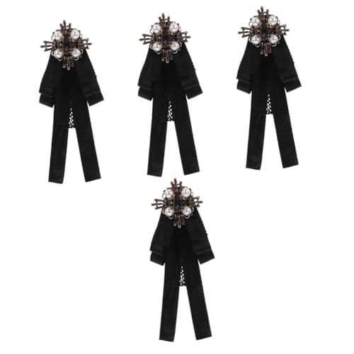 Healvian 4 Stück Vintage Perlenbrosche Fliege für Frauen Kleidung Brosche einheitliche Anstecknadel große Schleifenbrosche Große Fliege mit Schleife Spitze Black Healvian 4 Stück Vintage Perlenbrosche Fliege für Frauen Kleidung Brosche einheitliche Anstecknadel große Schleifenbrosche Große Fliege mit Schleife Spitze Black von Healvian