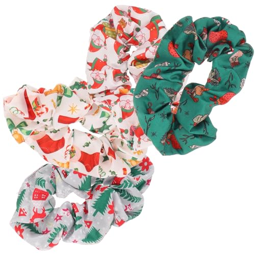 Healvian 4stücke Teiliges Weihnachts-haarbänder Für Mädchen Weihnachtsmotif Und Elastische Haargummis Für Süße Frisuren Festliche Haaraccessoires von Healvian