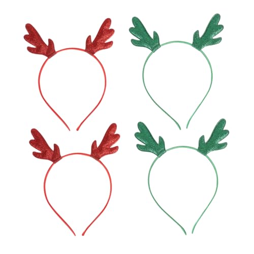 Healvian 4stücke Weihnachts-dekoration Haarschmuck Für Damen Glitzernde -geweih Stirnbänder Für Erwachsene Für Festlichkeiten Und Partys von Healvian