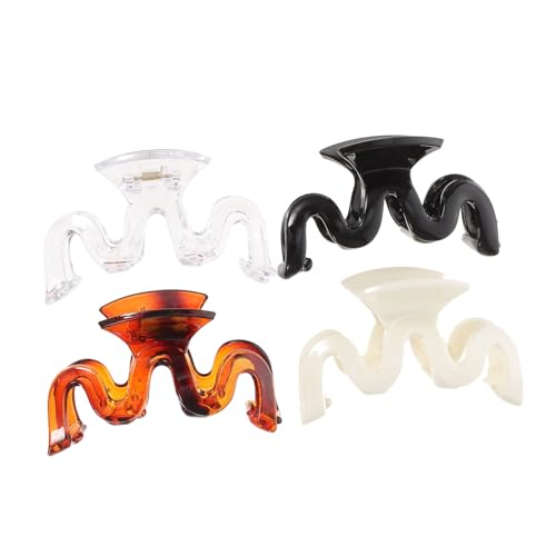 Healvian 4 Stück Wellenförmige Haarklammern für Damen Rutschfeste Haarspangen aus Kunststoff für Dickes und Dünnes Haar Vielseitig Einsetzbar für Alltag Partys und Besondere Anlässe von Healvian