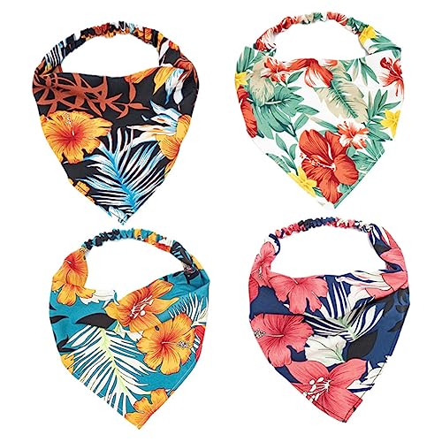 Healvian 4stücke Damen Blumen Haarbandana Elastisches Stirnband Kopftuch Dreiecksschal Für Musikfestivals Reiten Aktivitäten Partys von Healvian